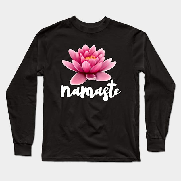 Namaste Yoga Lotus Long Sleeve T-Shirt by Kraina